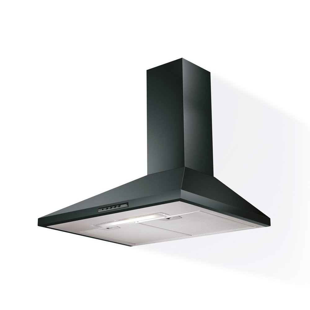 FABER S.p.A. Cappa a parete Value PB BK A90, 90 cm, Nero, Aspirante/Filtrante, 430 m³/h, Classe Energetica D, 3 Velocità, Illuminazione a 2 LED, Filtro Antigrasso Lavabile