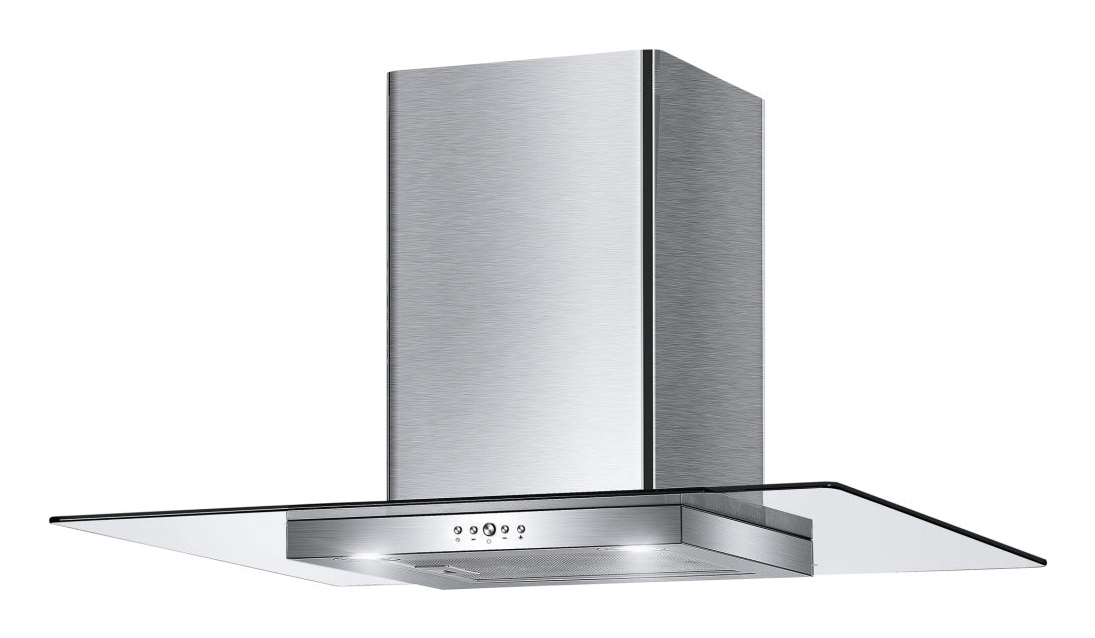 Faber Cappa a Parete TGL X A90 2LS in Acciaio Inox e Vetro, Classe Energetica A, 90 cm, 580-600 m³/h, 3 Velocità, Illuminazione a LED