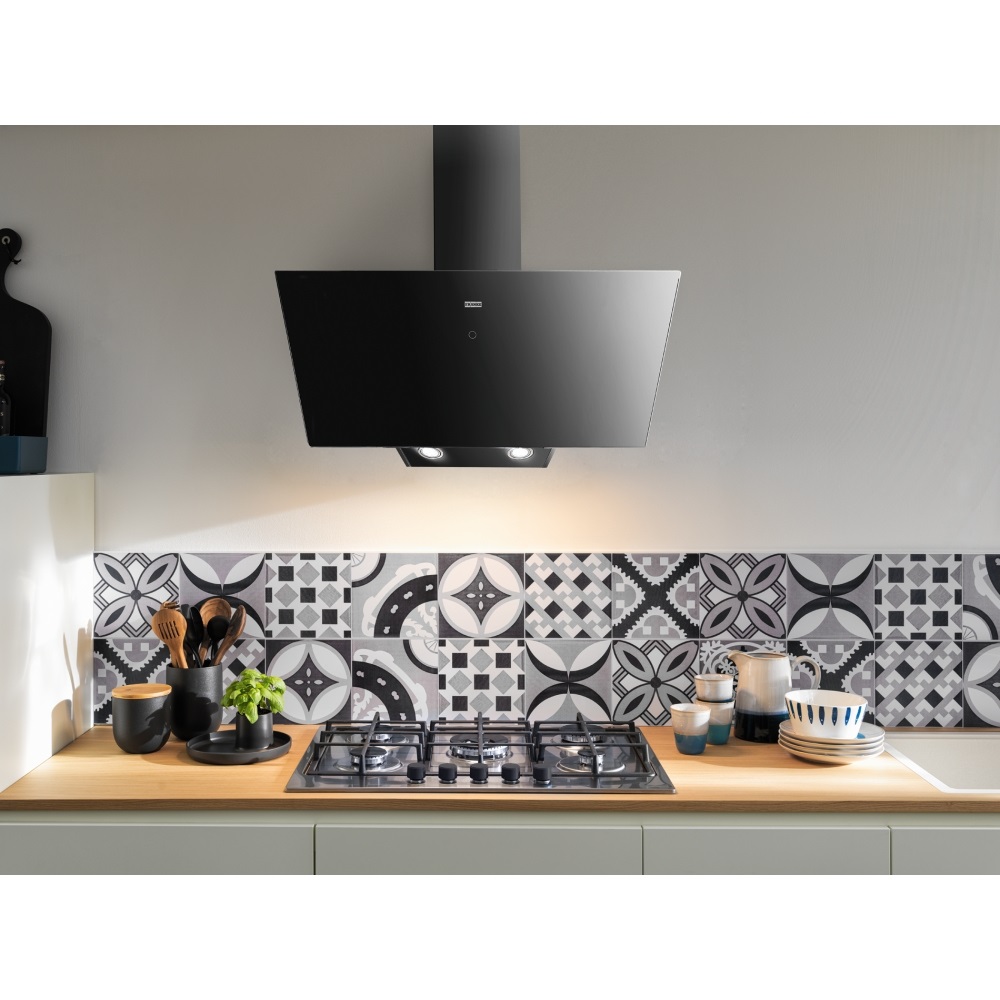 Franke Cappa a Parete FVT 605 BK A 60 cm Cristallo Nero, Potenza 200 W, Portata Max 580 m³/h, Classe Energetica A