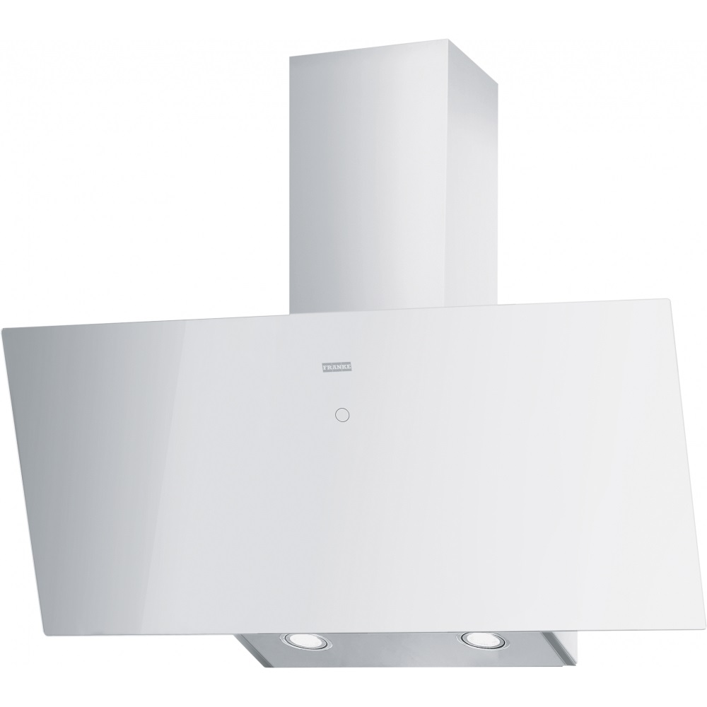 Franke Cappa Aspirante a Parete Vertis FVT 905 WH A - 90 cm, Vetro Bianco, Potenza 580 m³/h, Controllo Touch, Illuminazione LED