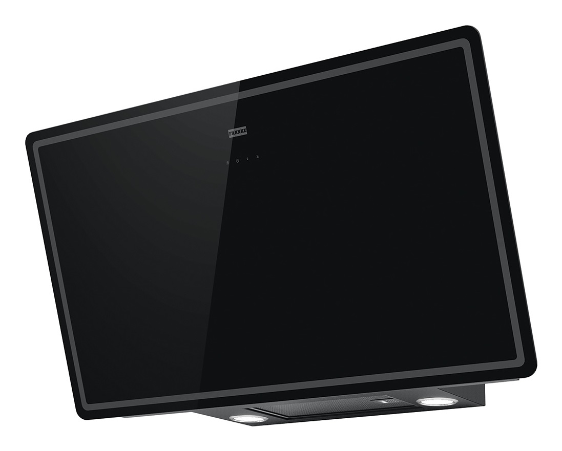 Franke Cappa a Parete Smart Glass FPJ 915 V BK/DG A - 90 cm, Cristallo Nero, Potenza Aspirazione 140 m³/h, Classe C