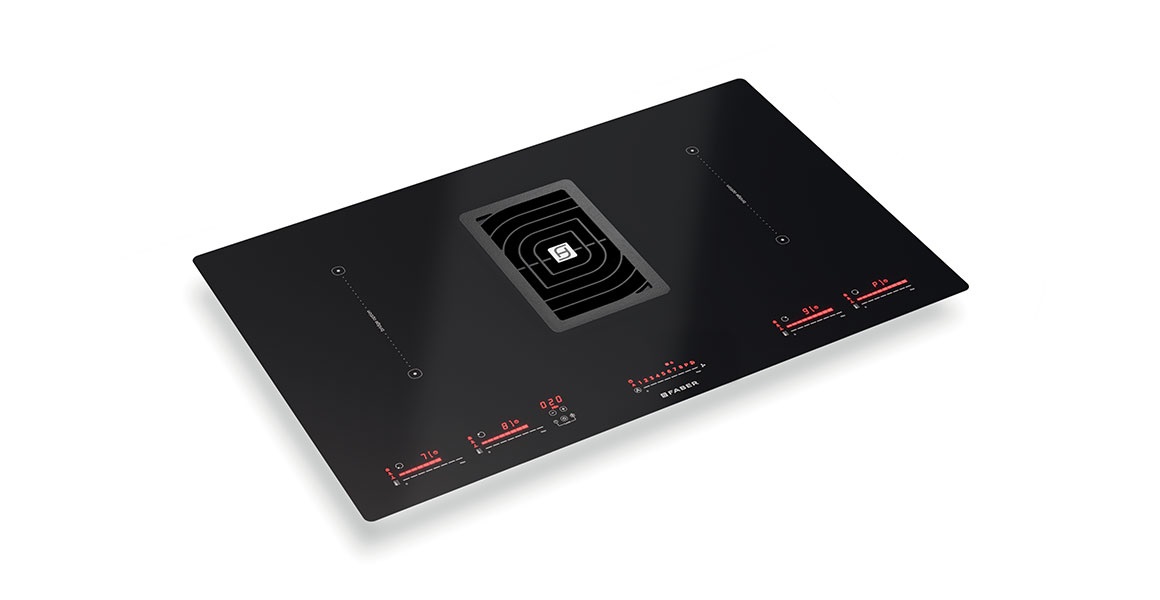 Faber GALILEO BK GLASS NG A830 Piano Cottura a Induzione con Cappa Integrata 83 cm Nero Vetroceramica 4 Fornelli
