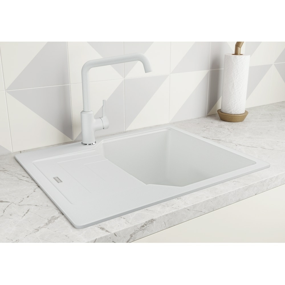 Franke Urban Miscelatore Cucina Monocomando Bianco 115.0595.068 con Canna Girevole e Flessibili Inox