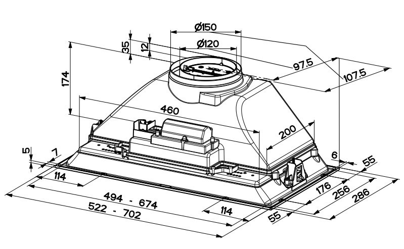 Faber INKA SMART C/33 Cappa Aspirante Sottopensile 52 cm Grigio Chiaro Classe Energetica C 3 Velocità 67 dB