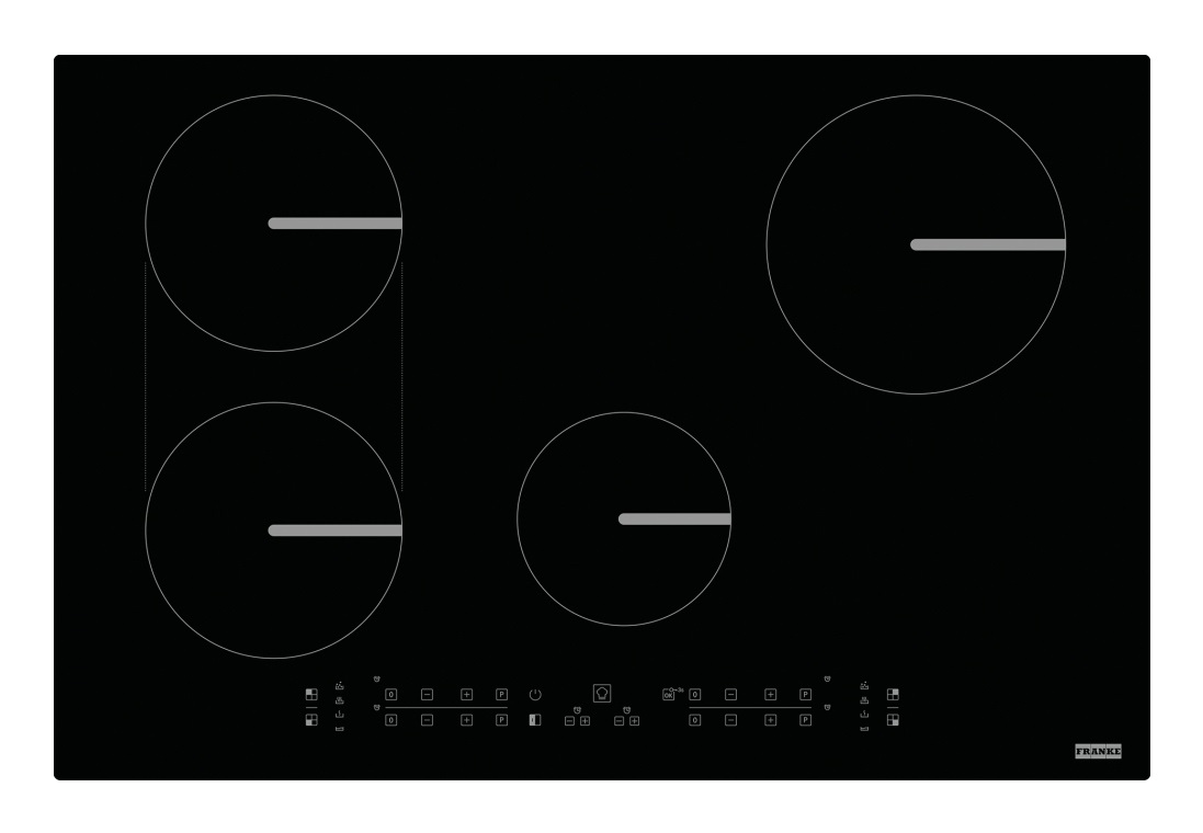 Franke FSM 804 I B BK Piano Cottura a Induzione Smart 77 cm Vetroceramica 4 Zone con Touch Control e Booster