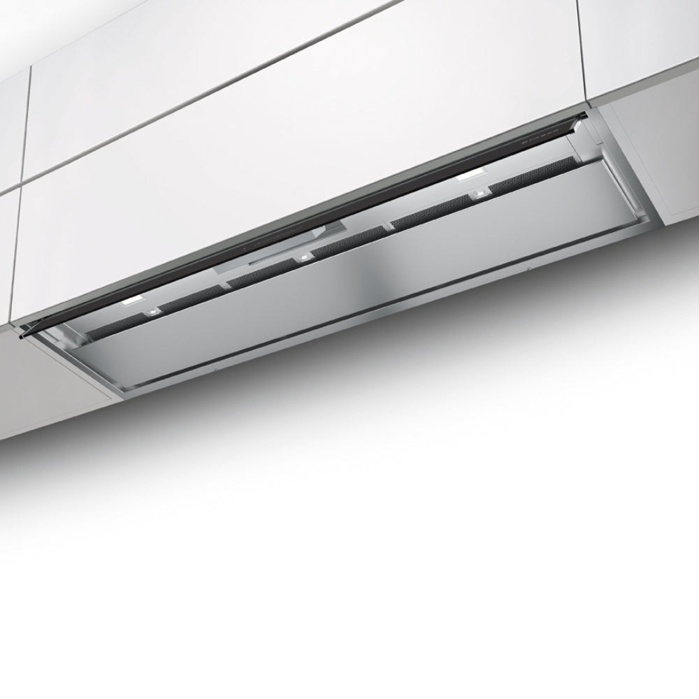 Faber Cappa ad Incasso IN-NOVA TOUCH X/BK A120 - 120 cm, Acciaio Inox e Vetro Nero, 670 m³/h, Classe A