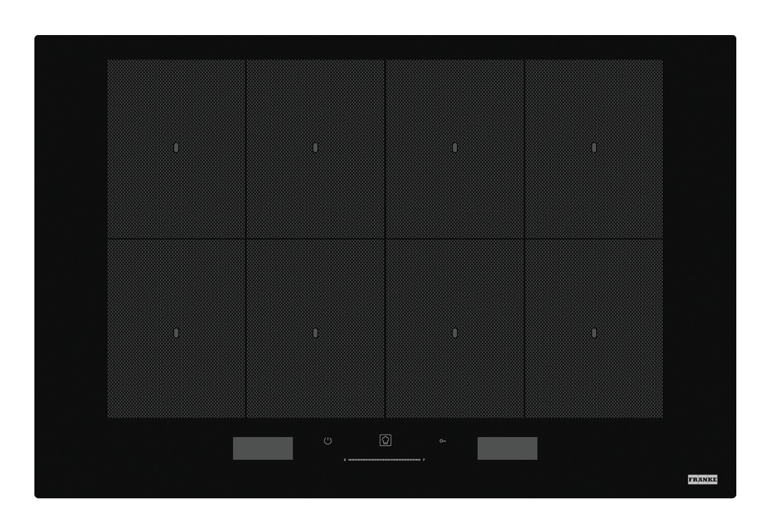 Franke FMY 808 I FP BK - Piano Cottura a Induzione 77 cm, Cristallo Nero, 8 Zone, Touch Control