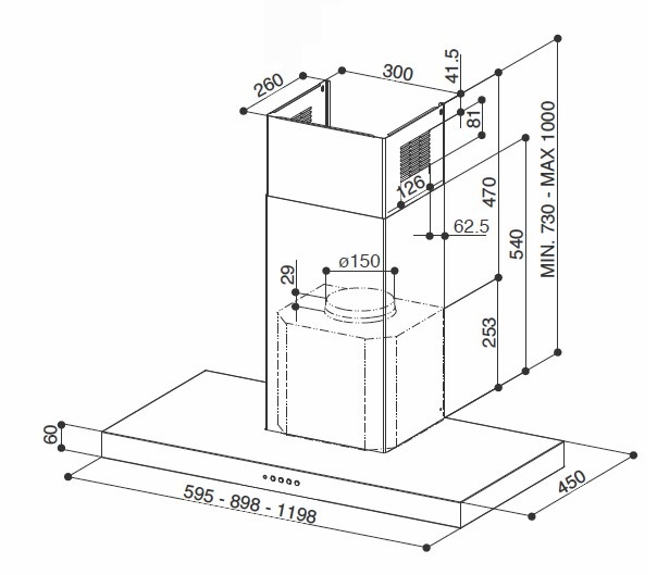 Faber Stilo Smart X A90 Cappa Aspirante a Parete 90 cm Acciaio Inox 435 m³/h Classe E