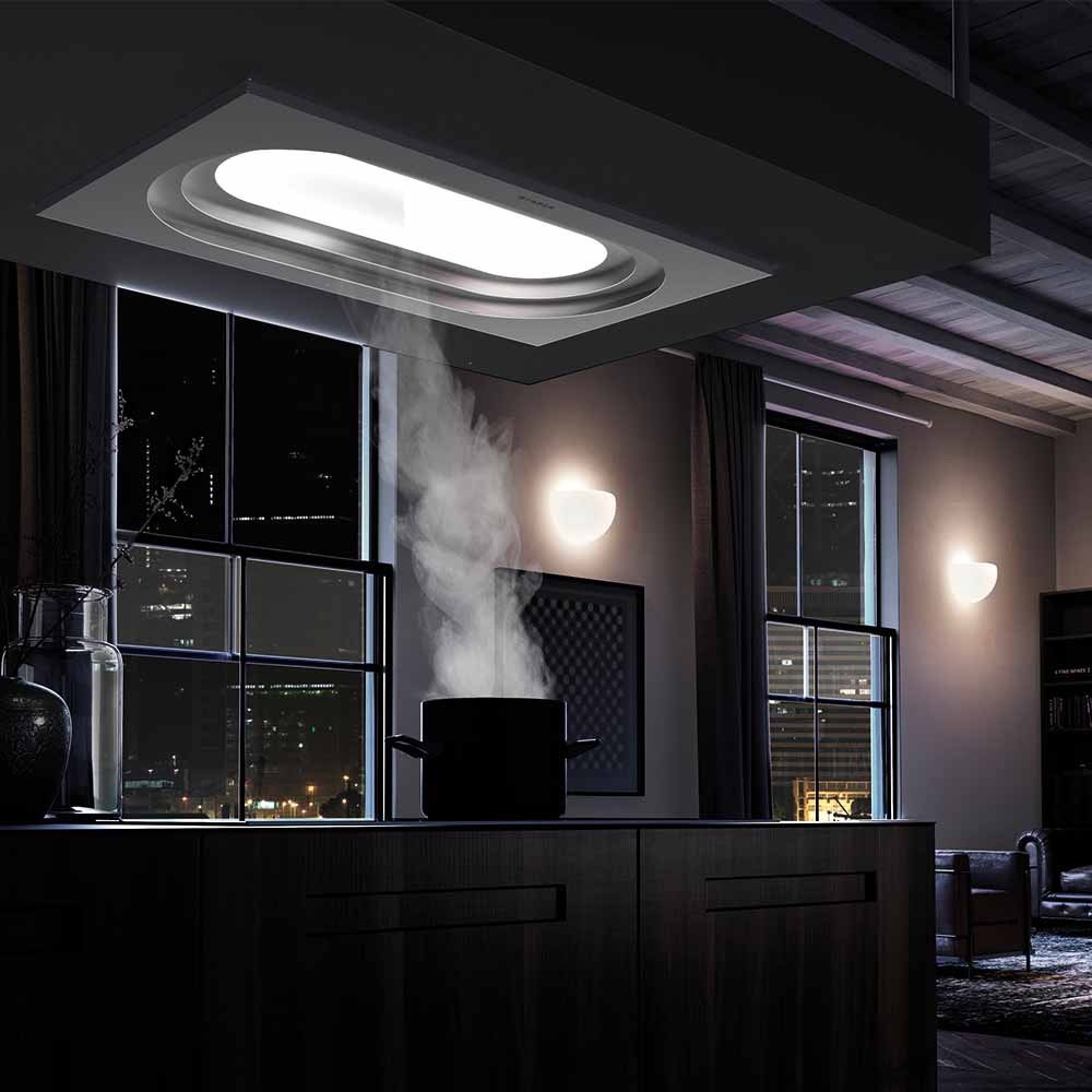 FABER S.p.A. Inside UP IX A90 Cappa a soffitto integrata in Acciaio inox 90 cm 700 m³/h Classe B con illuminazione LED e comandi touch