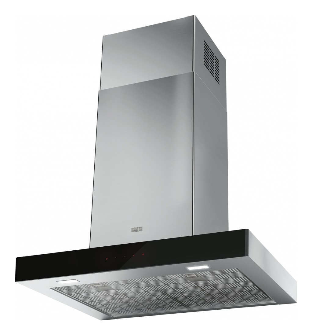 Franke MYTHOS FCR 625 TC BK XS Cappa a Parete 60 cm in Acciaio Inox e Cristallo Nero, Classe A , 600 m³/h, Controllo Touch, Illuminazione LED