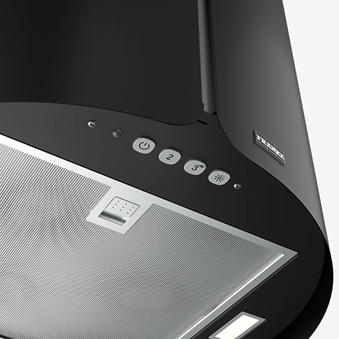 Franke FSMS F42 BK MATT Cappa a Isola 42 cm Nero Opaco Classe A 580 m³/h 250 W Soft Touch