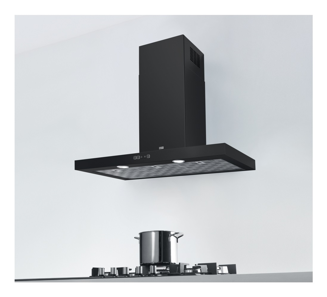 Franke TALE 915 W BK Cappa Aspirante a Parete 90 cm Nero Opaco 450 m³/h A con Controllo Touch e Illuminazione LED