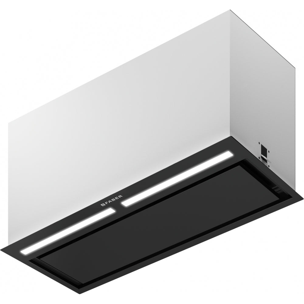 Faber Cappa Sottopensile Inka Lux Premium 70cm Nero Opaco - Aspirazione 720 m3/h, Filtri in Alluminio, Illuminazione LED