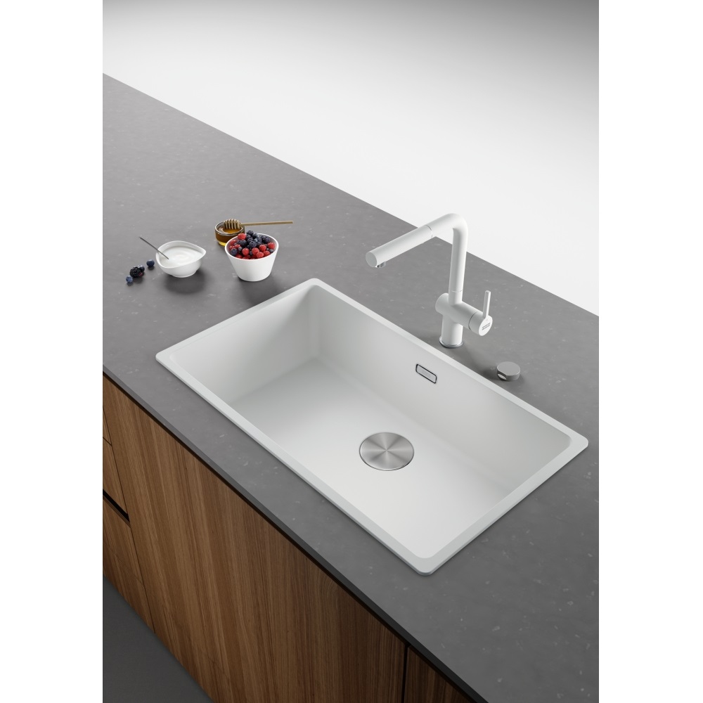 Franke MRG 610-72 Lavello montato su piano Rettangolare in Fragranito Bianco, 1 vasca 76x44 cm