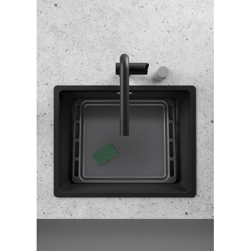 Franke MARIS MRG 610-52 Lavello da Incasso in Fragranite Nero 56x44 cm con 1 Vasca e Accessori Inclusi
