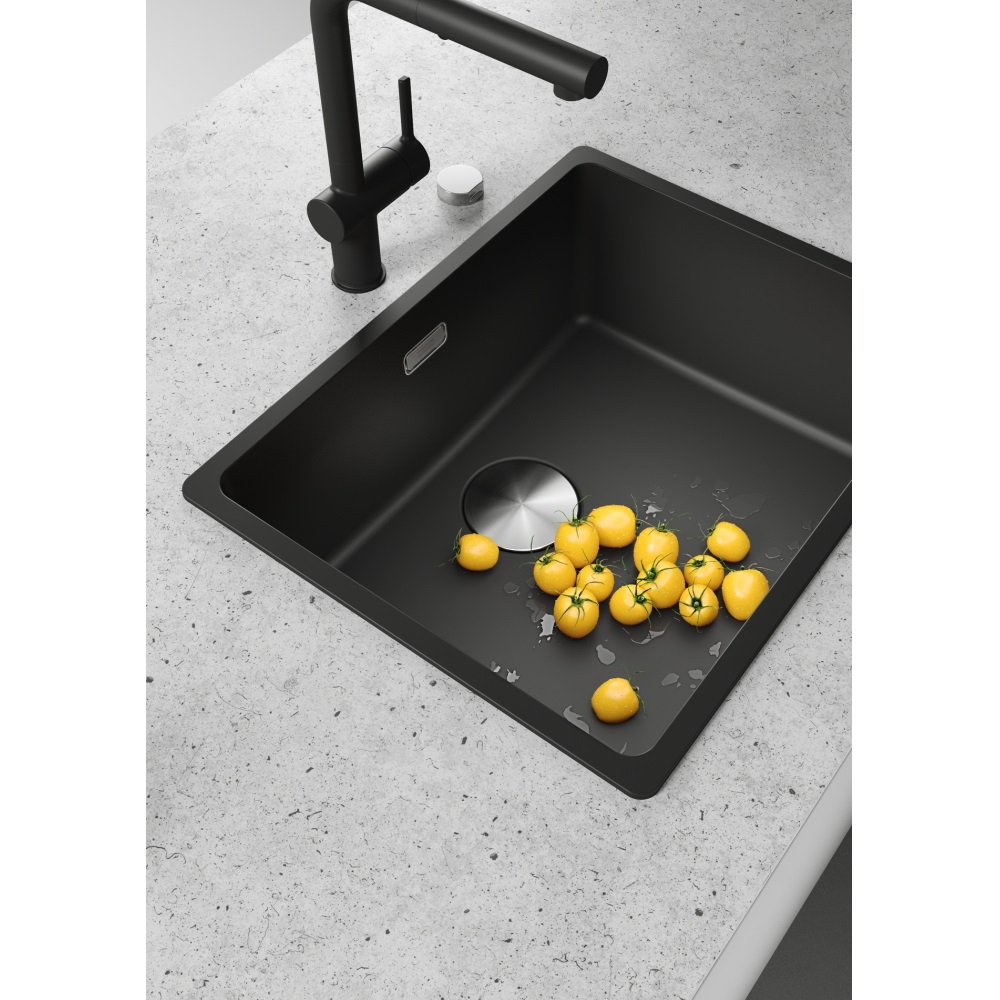 Franke MARIS MRG 610-52 Lavello da Incasso in Fragranite Nero 56x44 cm con 1 Vasca e Accessori Inclusi