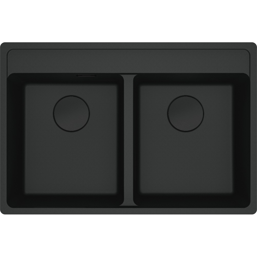 Franke MRG 620-35-35 TL Lavello ad Incasso Rettangolare in Fragranito Nero Opaco con 2 Vasche - Dimensioni 76 x 51 cm