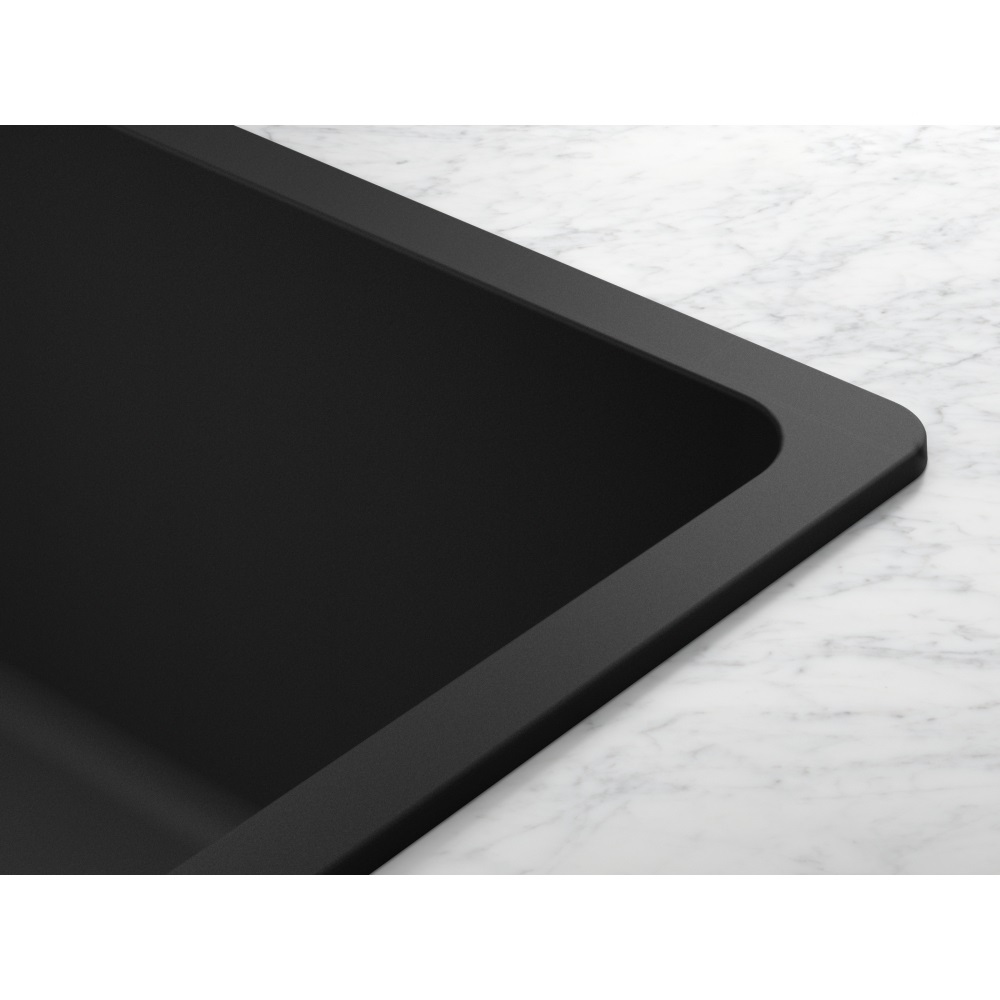 Franke MRG 620-35-35 TL Lavello ad Incasso Rettangolare in Fragranito Nero Opaco con 2 Vasche - Dimensioni 76 x 51 cm