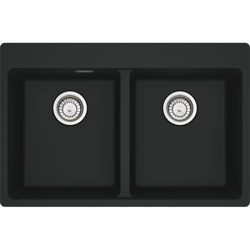 Franke MRG 620-34-34 Lavello da Incasso in Fragranite Nero Opaco, 2 Vasche 76 x 50 cm