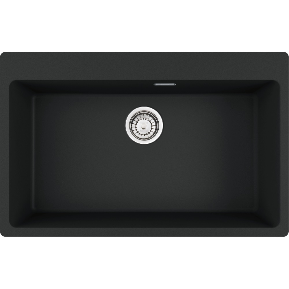 Franke Centro MRG 610-73 FTL Lavello montato su piano Rettangolare in Fragranito Nero Black Matt - 780x500 mm, 1 vasca