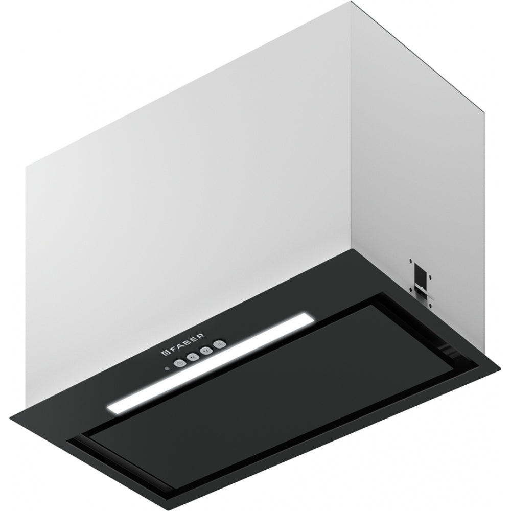 Faber Cappa Sottopensile Inka Lux Evo BK Matt A52 52cm - Nero Opaco, 670 m³/h, Controllo Elettronico, Illuminazione LED