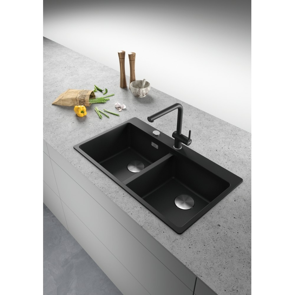 Franke MRG 620-39-39 FTL Lavello da Incasso Fragranite 2 Vasche 86 x 50 cm Black Matt