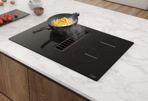 Franke FSM 709 HI Piano Cottura a Induzione 70 cm Nero con Cappa Integrata, 4 Zone Cottura, Controllo Touch, Classe A