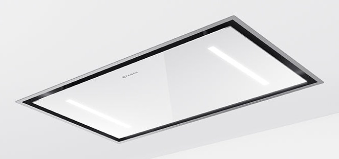 Faber HEAVEN DUAL LIGHT A90 G/WH FLAT - Cappa a Soffitto 90 cm Aspirante 720 m³/h Classe A Vetro Bianco con Connettività K-LINK