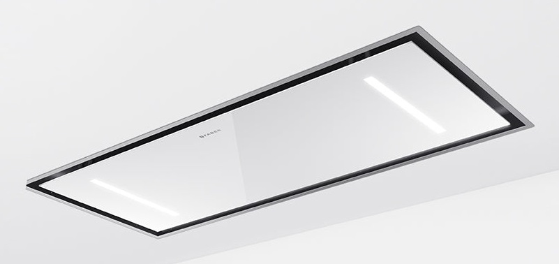 Faber HEAVEN DUAL LIGHT A120 G/WH FLAT - Cappa a Soffitto 120 cm, Aspirante 720 m³/h, Classe A , Vetro Bianco, Connettività K-LINK