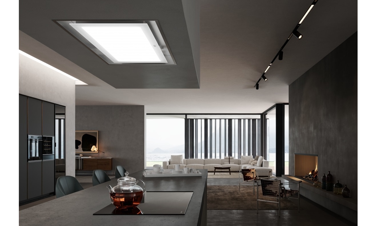 Franke FCMY 90 C WHG A FL Cappa a soffitto 90 cm Cristallo Bianco Classe Energetica A 520 m³/h