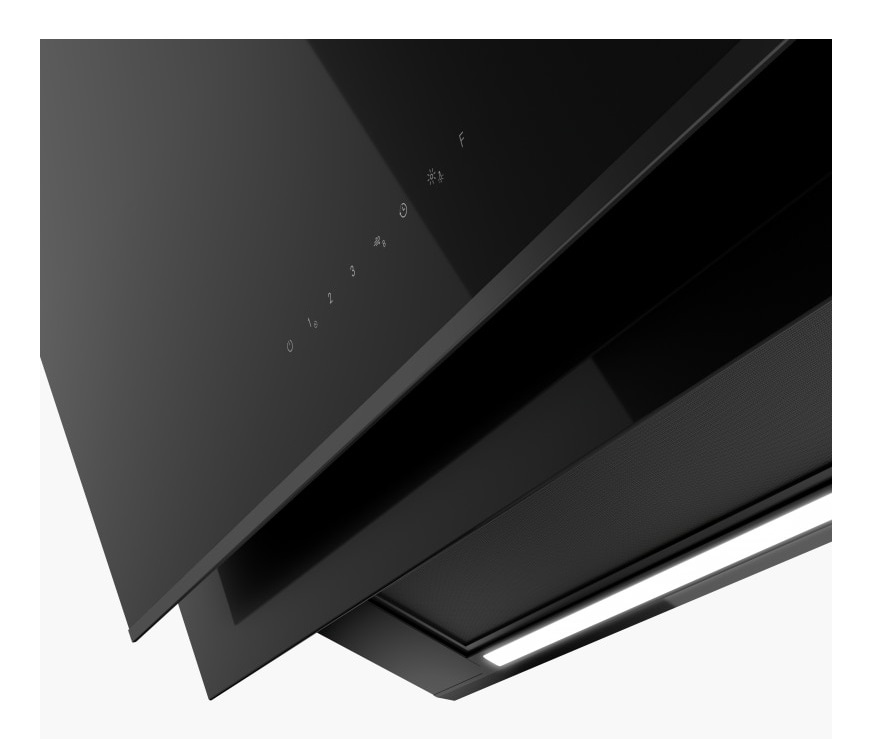 Franke FMY PRO 907 FM BK/BK MATT Cappa a parete 90 cm Cristallo Nero 450 m³/h A Touch Control