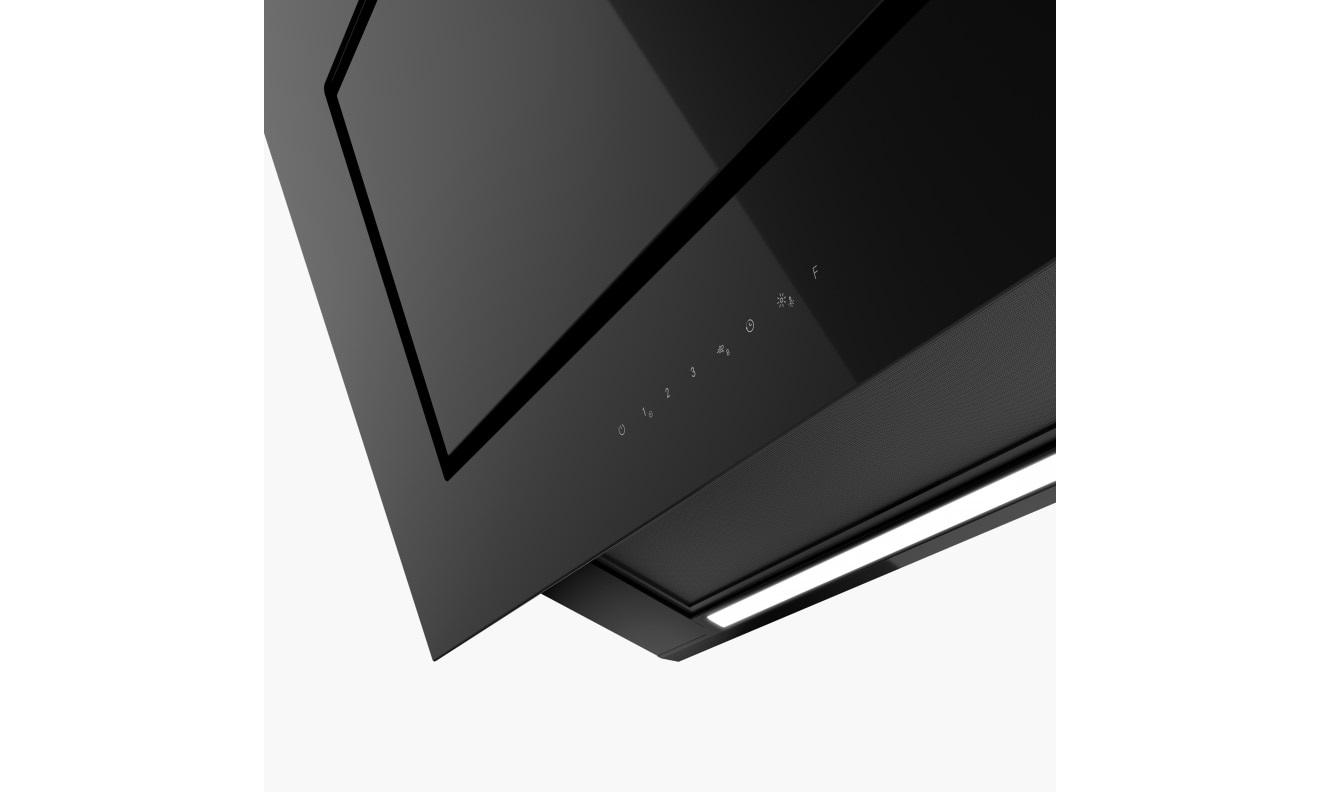 Franke FMY PER PRO BK F90 - Cappa aspirante a parete 90 cm, Cristallo Nero, 450 m³/h, A , Touch Control