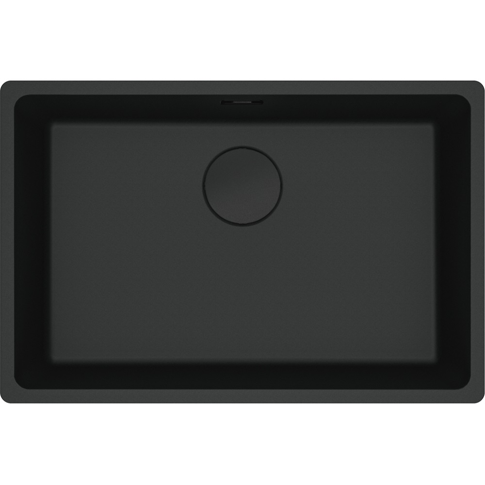 Franke Maris MRG 110-52 Lavello ad Incasso Rettangolare in Granito Nero, 1 Ciotola, Dimensioni 653x433 mm