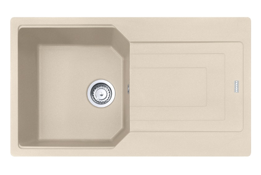 Franke UBG 611-86 Lavello ad Incasso Rettangolare in Fragranito Avena con 1 Vasca e Gocciolatoio Reversibile 86 x 50 cm