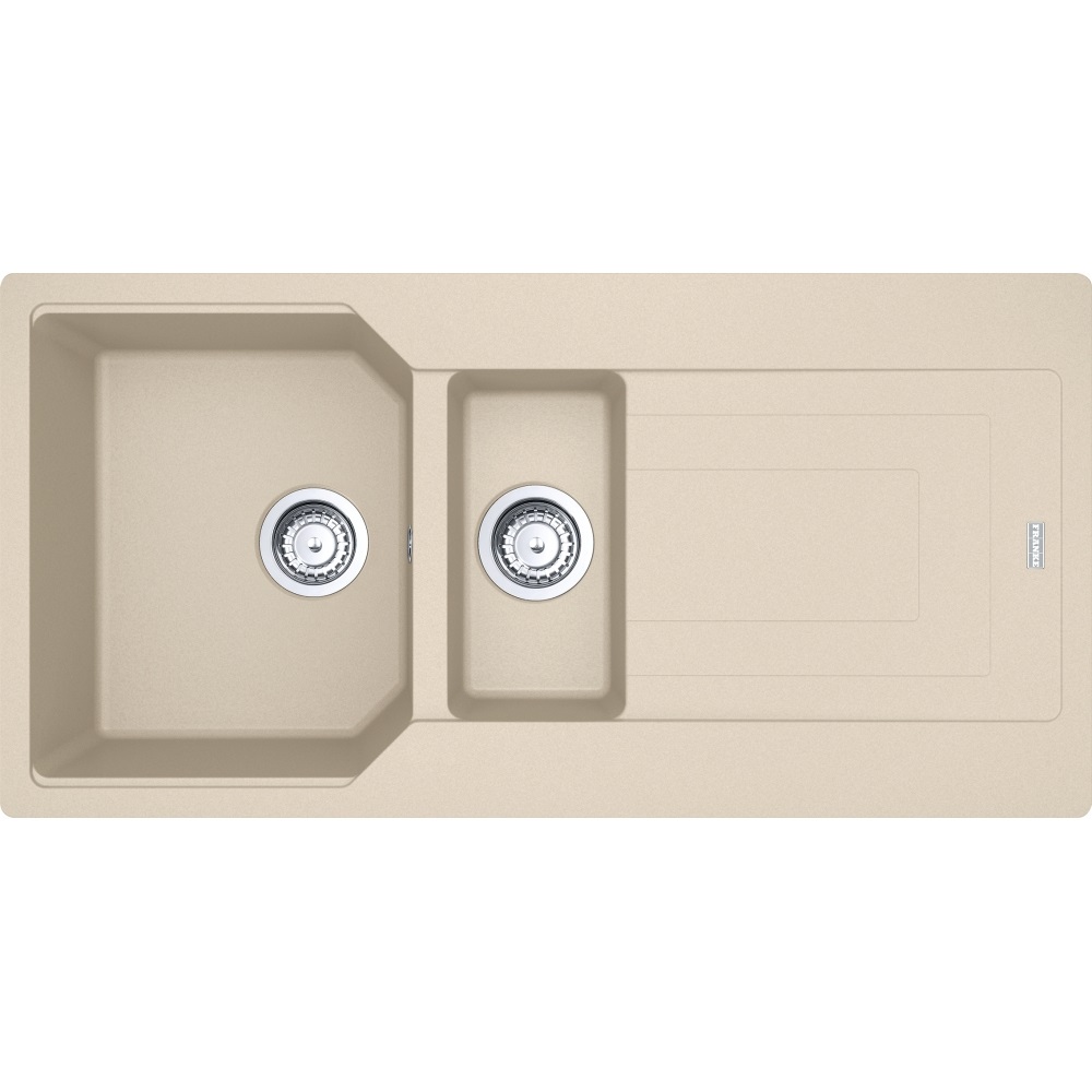 Franke UBG 651-100 Lavello da Incasso in Fragranite Avena, 1 Vasca e 1/2 con Gocciolatoio Reversibile, 100 x 50 cm