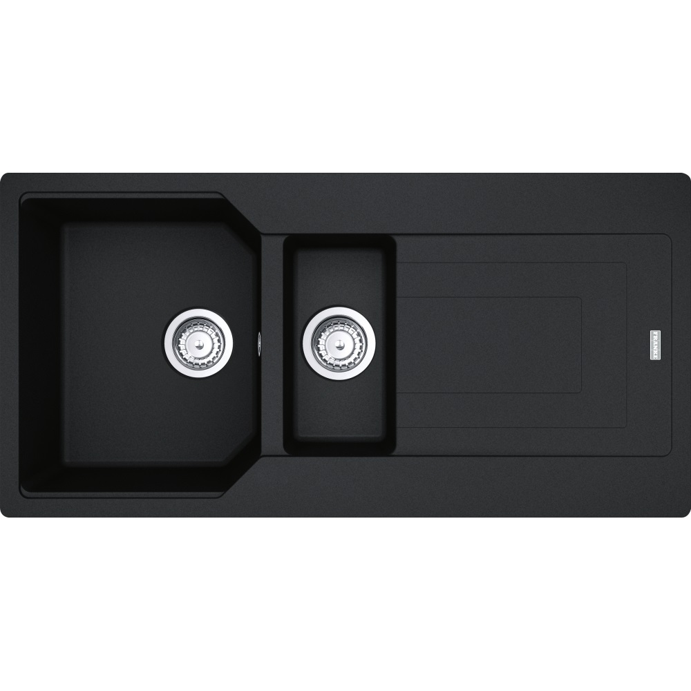 Franke UBG 651-100 Lavello da Incasso in Fragranite Nero 100 x 50 cm con 1 Vasca e 1/2 e Gocciolatoio Reversibile