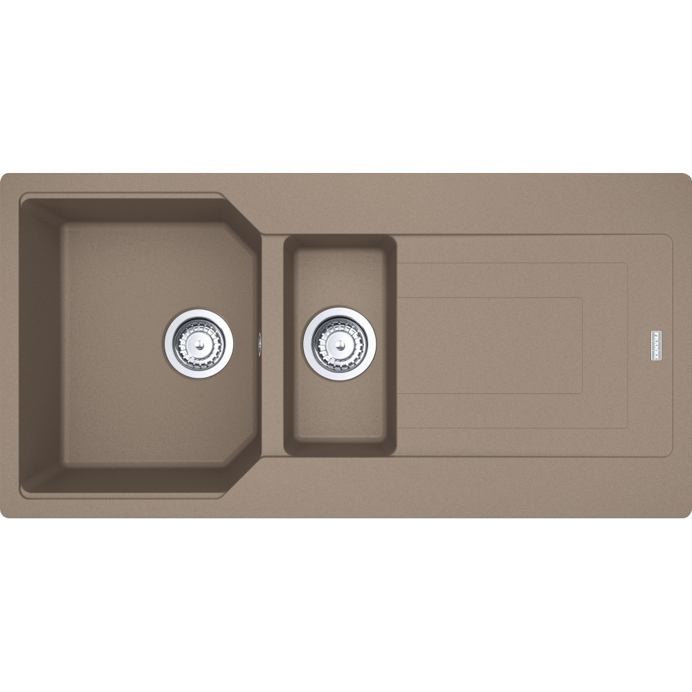 Franke UBG 651-100 Lavello da Incasso in Fragranite Oyster 1 Vasca e 1/2 con Gocciolatoio Reversibile 100 x 50 cm