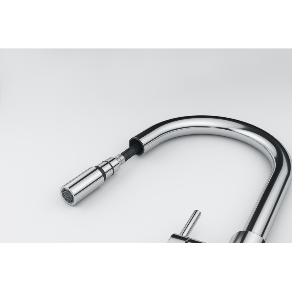 Franke LINA Miscelatore Cucina Estraibile Nero con Doccetta Orientabile e Canna Girevole