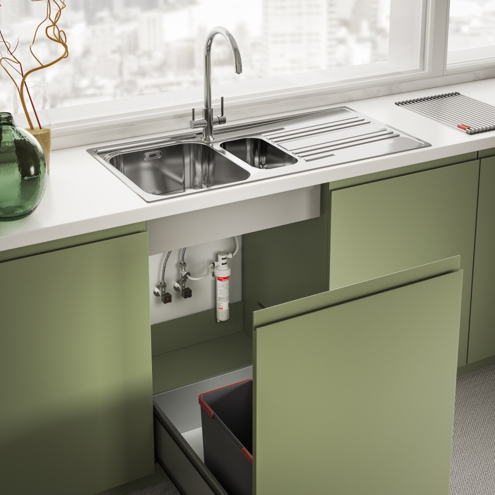 Franke Miscelatore Cucina Lina Clear Water Cromo - Filtrazione Acqua, Singolo/Bicomando, Ottone, Rotazione 360°