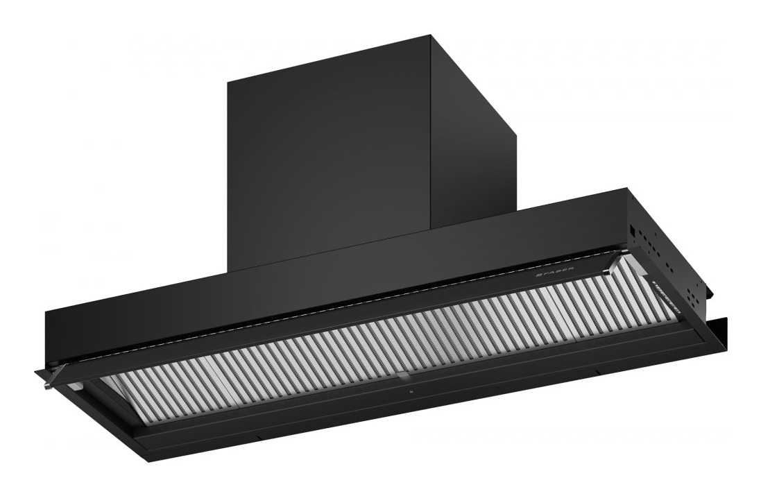 Faber Cappa da Incasso IN-NOVA ZERO DRIP LITE A90 BK 90 cm - Acciaio Inox e Vetro Nero, Potenza 670 m³/h, Aspirante