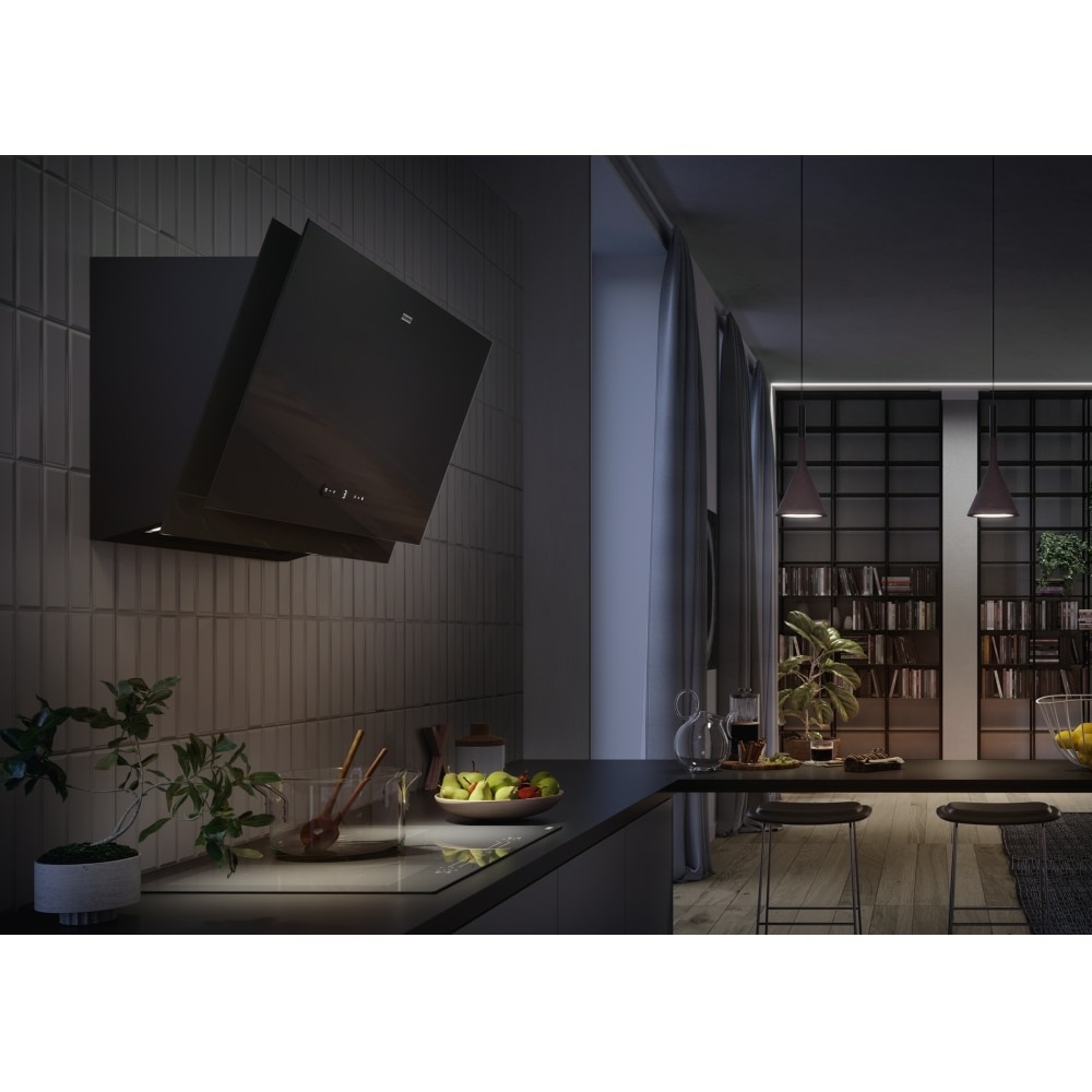 Franke FMA 2.0 PRO 907 BK KL Cappa Aspirante a Parete Nero e Grigio, Potenza 450 m³/h, Classe A, Controllo Touch