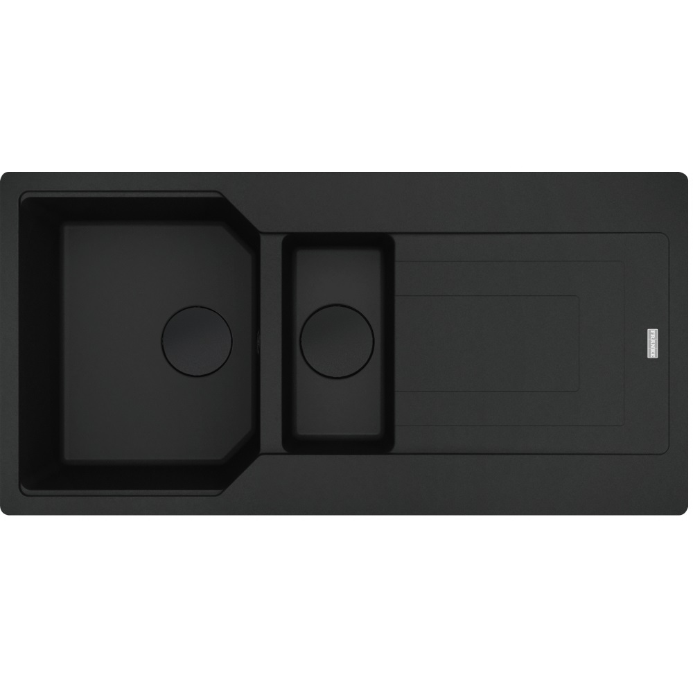 Franke UBG 651-100 Lavello da Incasso in Fragranite Black Matt 100 x 50 cm con 1 Vasca e 1/2 e Gocciolatoio Reversibile
