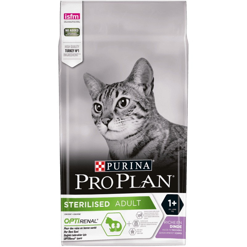 Purina Pro Plan Sterilised Adult Renal Plus Cibo Secco per Gatti Adulti Sterilizzati Ricco in Tacchino - 3 kg