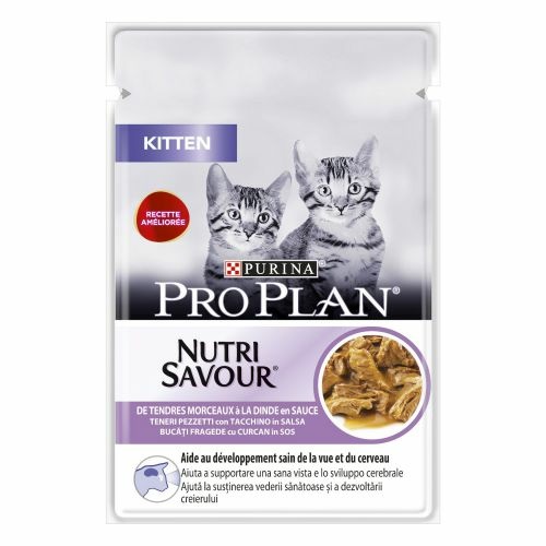 Purina Pro Plan Cibo Secco per Gattini con Tacchino 85 g - Sviluppo Sano di Ossa e Muscoli, Contiene DHA