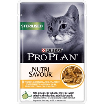 Purina Pro Plan Sterilised Cibo Umido per Gatti Adulto - Pollo in Salsa - Multipack da 10 x 85 g