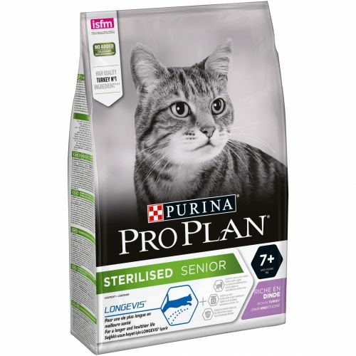 Purina Pro Plan Longevis Sterilised Senior 7 Crocchette per Gatti Ricco in Tacchino, 3 kg