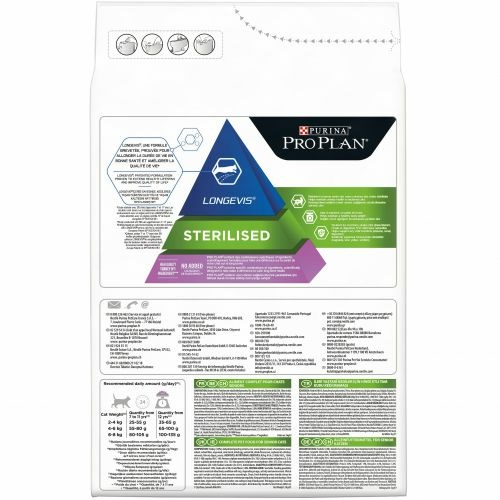 Purina Pro Plan Longevis Sterilised Senior 7 Crocchette per Gatti Ricco in Tacchino, 3 kg