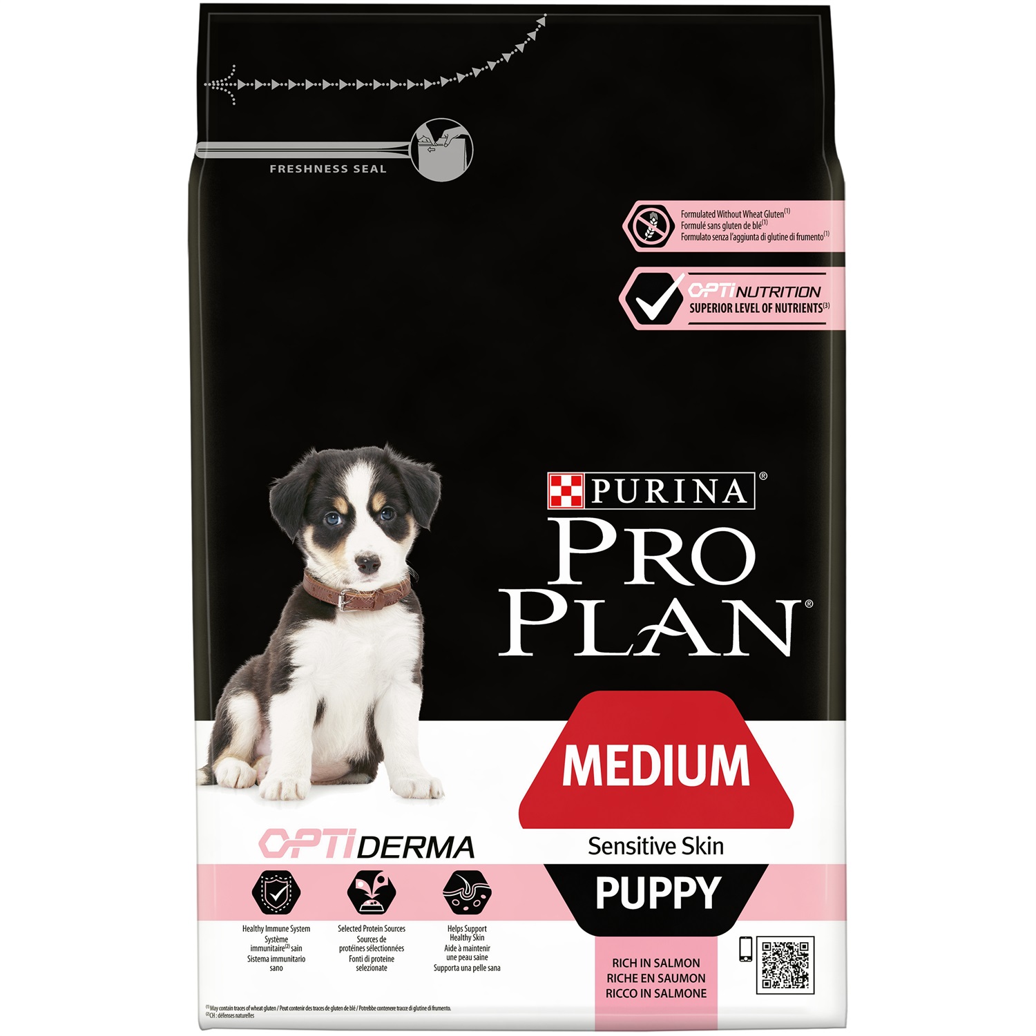 Purina Pro Plan Medium Puppy Sensitive Skin Cibo Secco per Cani - 3 kg, Ricco in Salmone e Riso
