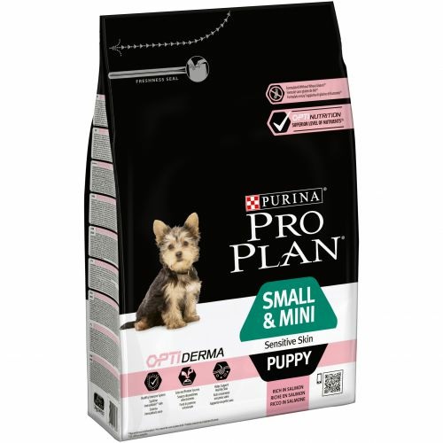 Purina Pro Plan Cibo Secco per Cani Cuccioli Small & Mini Sensitive Skin 3 kg - Ricco in Salmone con OptiDerma