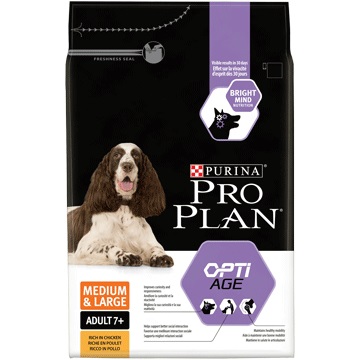 Purina Pro Plan Adult Medium & Large 7 Age Defence - Alimento Secco Ricco in Pollo, Sacco da 3 kg